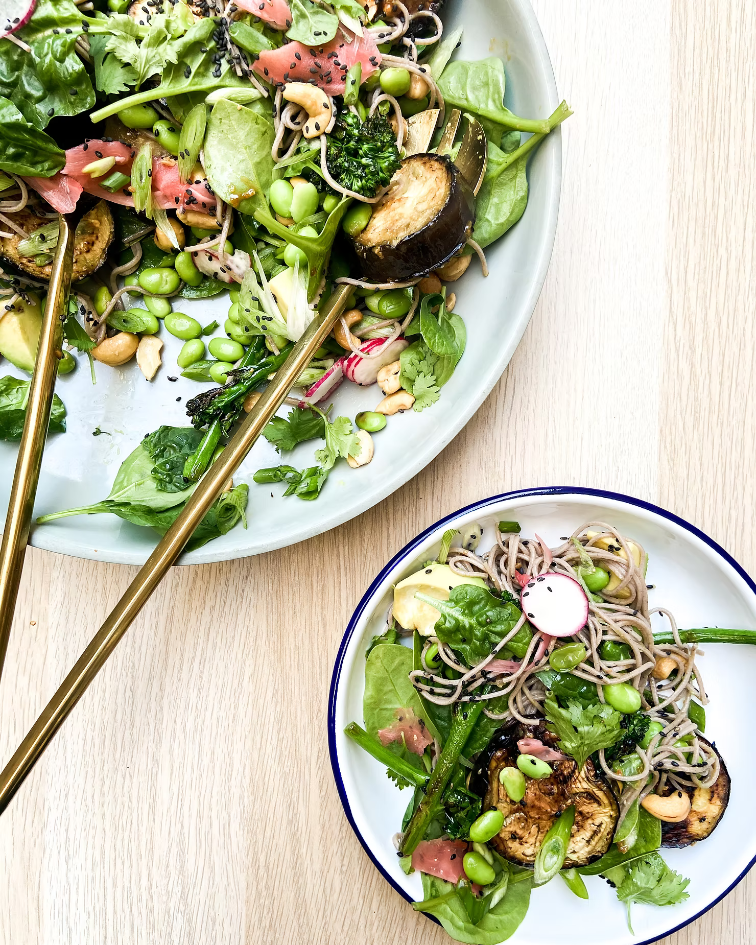Miso Grilled Eggplant and Soba Noodle Salad